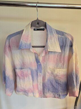 Zara Crop Top, Purple, Blue and Yellow